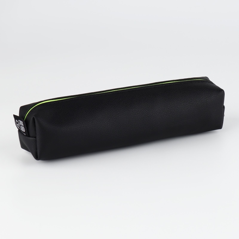 Пенал школьный из искусственной кожи &laquo;1 сентября: Черный&raquo; , 19 х 8 х 3 см