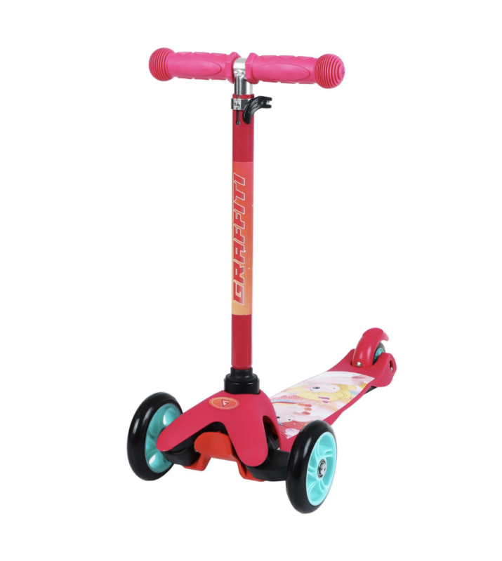 Самокат GRAFFITI &laquo;Единорожки&raquo;, колёса PU 110/75 мм, ABEC 7, цвет розовый