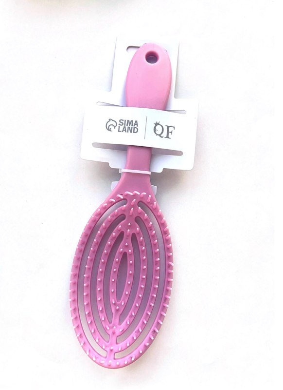 Расчёска массажная, для сушки волос, 7,5 &times; 23,5 см (фиолетово-розовый)