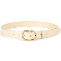 Ремень молочный с золотой пряжкой 85 см