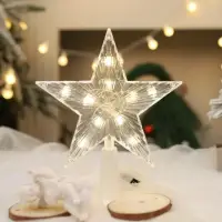 Звезда на елку светящаяся разноцветная 16 см