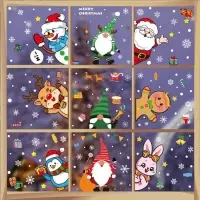 Наклейки на окно Новогодние набор средний