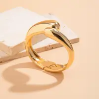 Браслет широкий ретро регулируемый золотистый