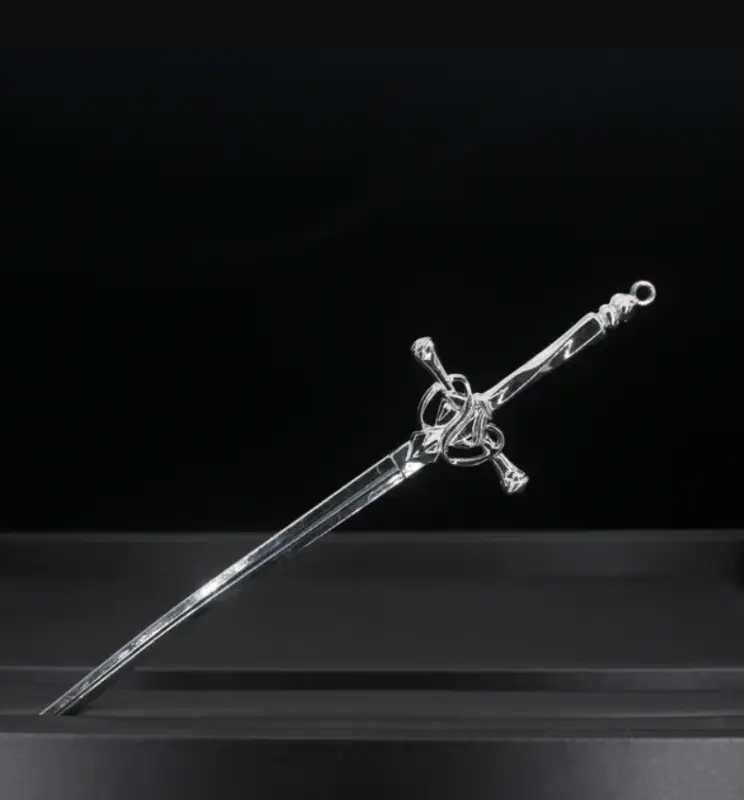 Палочка для волос шпилька Меч серебристая