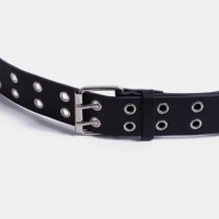 Ремень черный с люверсами 90-95 см