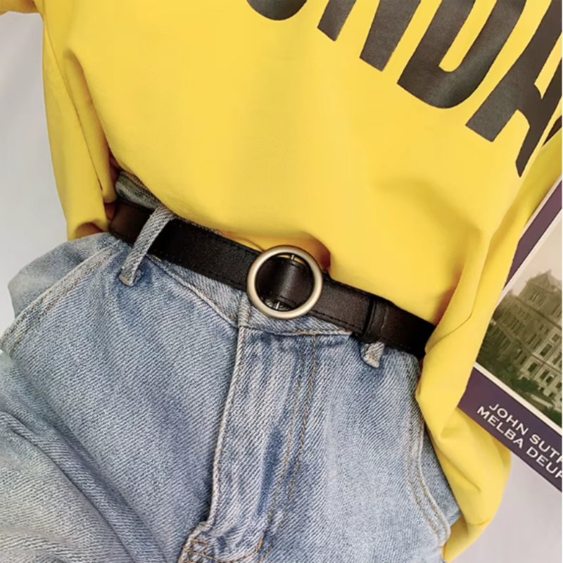 Ремень с круглой пряжкой 95 см