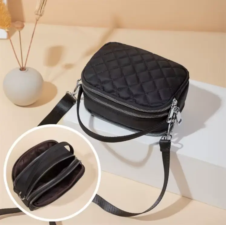 Сумка кросс-боди на плечо нейлон черная