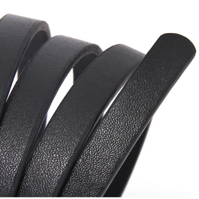 Ремень тонкий на пояс черный 105 см