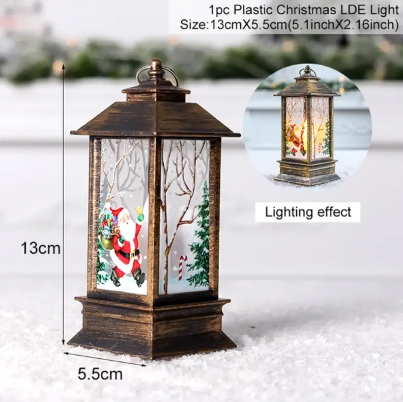 Фонарь новогодний декоративный светильник черный винтаж