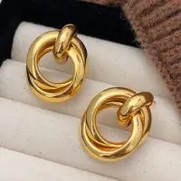 Серьги двойные кольца золотые