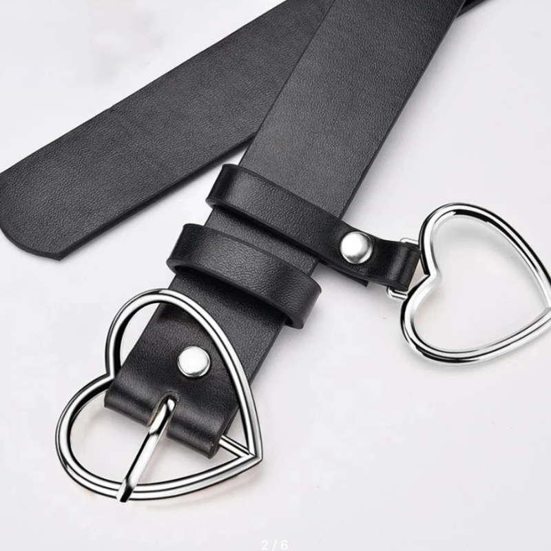 Ремень с пряжкой в форме сердца 75 см