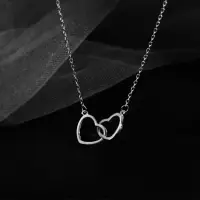 Подвеска двойное Сердце серебристая