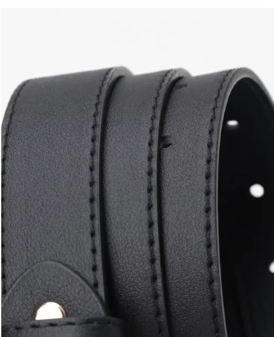 Ремень с золотой пряжкой квадратной женский 75 см