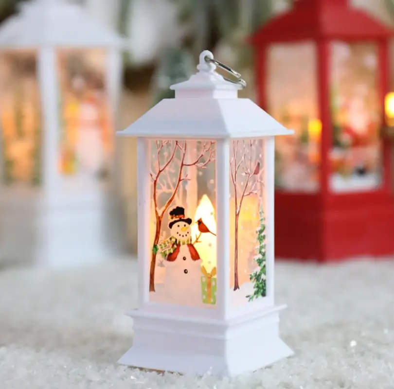 Фонарь новогодний декоративный светильник белый