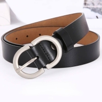 Ремень черный с серебряной пряжкой 115 см