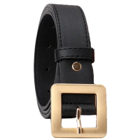Ремень с золотой пряжкой квадратной женский 95 см