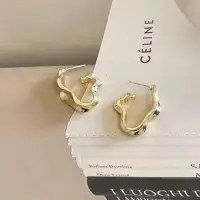 Серьги пусеты Жидкий металл золотистые