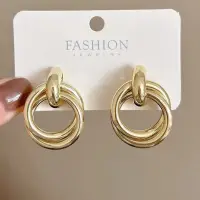 Серьги двойные кольца золотые