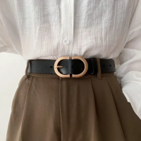 Ремень женский с золотой пряжкой 115 см