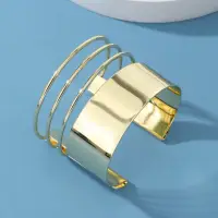 Браслет манжета большой золотистый