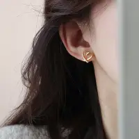 Серьги-гвоздики Сердца золотистые