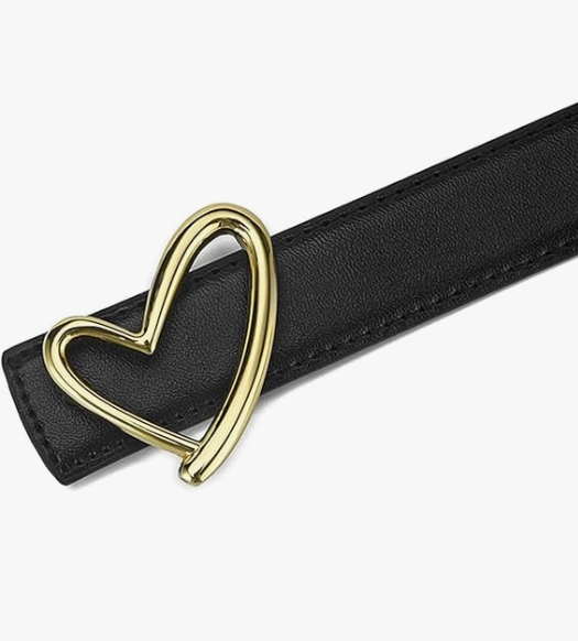 Ремень женский с пряжкой в форме сердца 95 см