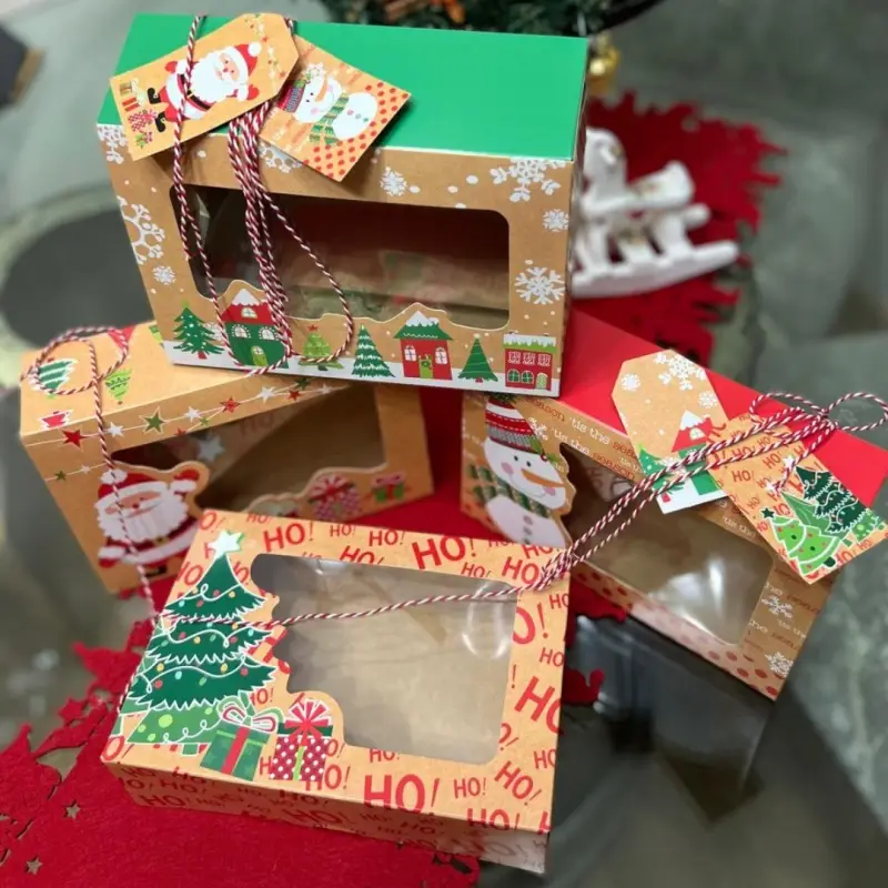 Подарочные коробки Новогодние набор 4 штуки