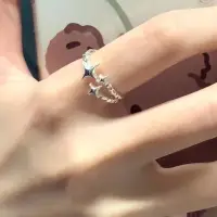 Кольцо Звездочки серебристое