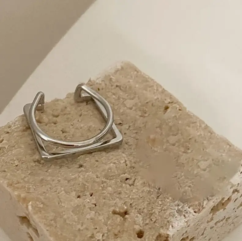 Кольца набор серебристые 2 штуки