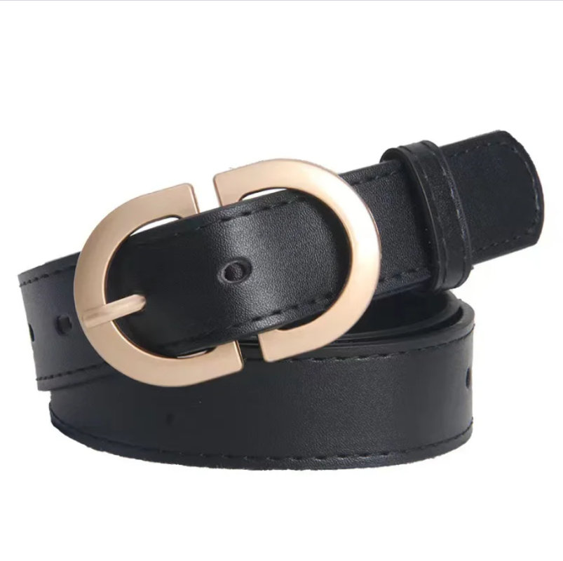 Ремень женский с золотой пряжкой 75 см