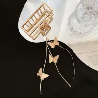 Крабик для волос золотой с бабочками