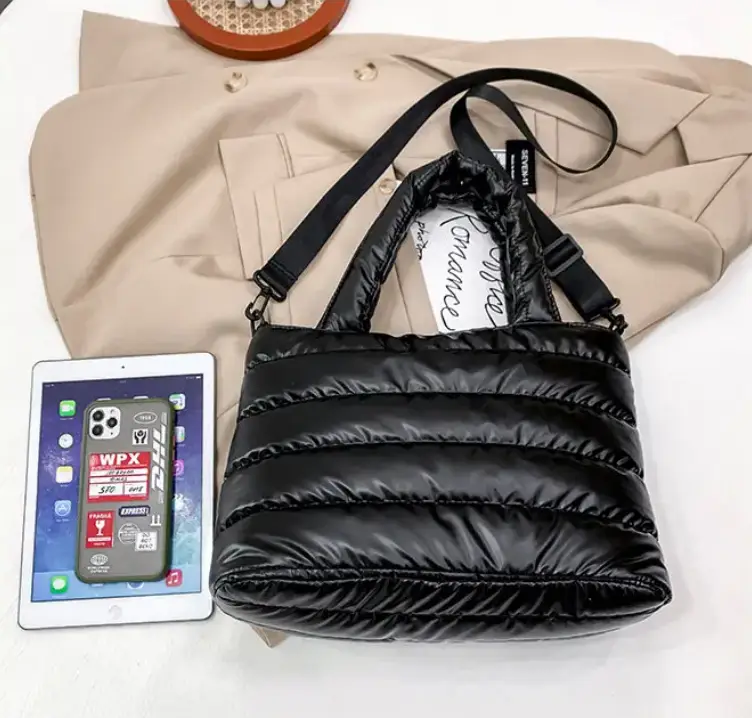 Сумка кросс-боди на плечо болоньевая черная