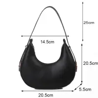 Сумка полумесяц маленькая экокожа черная