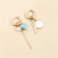 Серьги конго трансформеры с подвесами золотистые