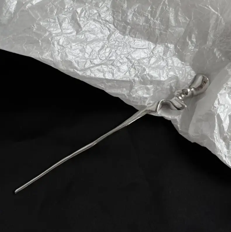 Палочка для волос шпилька Серебристая