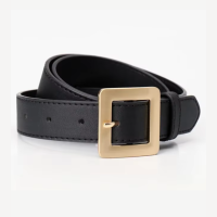Ремень с золотой пряжкой квадратной женский 95 см