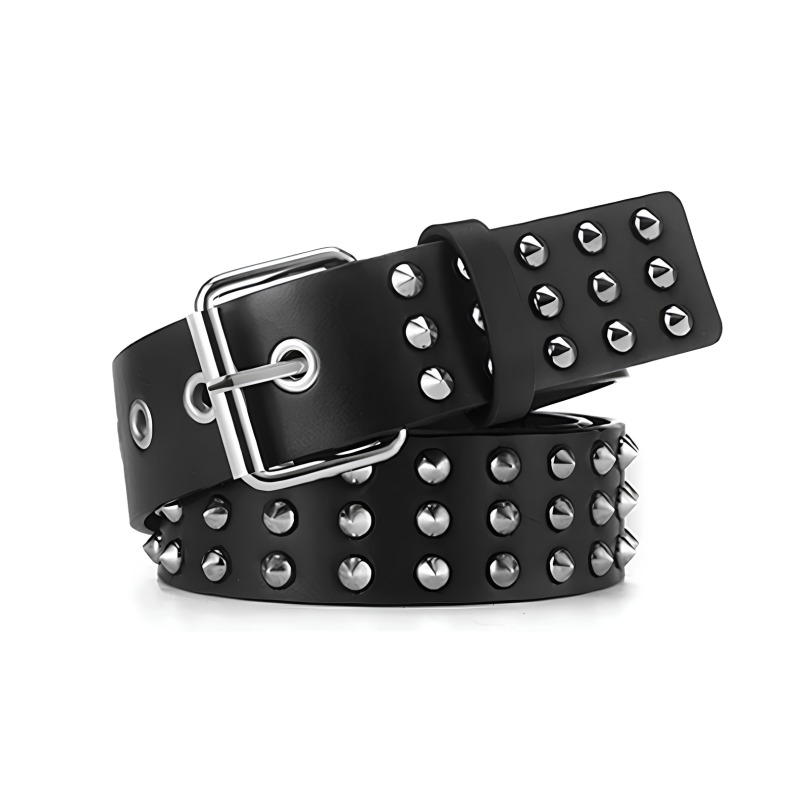 Ремень из экокожи с шипами 115 см