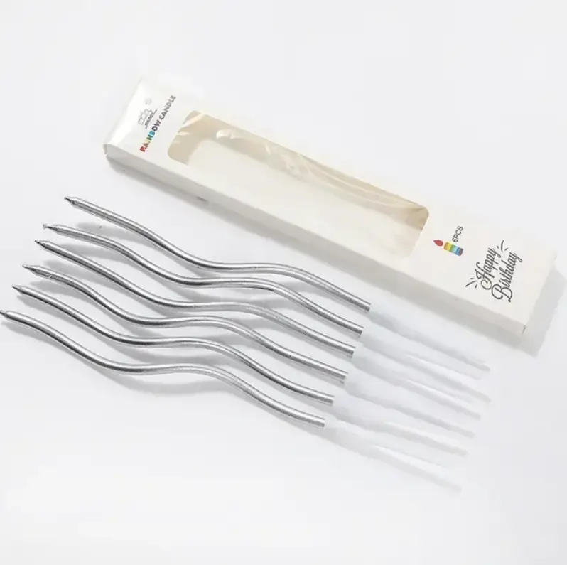 Свечи для торта серебро 6 штук