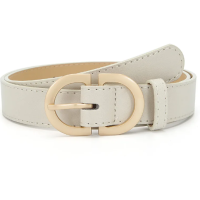 Ремень белый с золотой пряжкой 105 см
