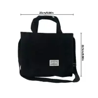 Сумка-шопер вельветовая черная