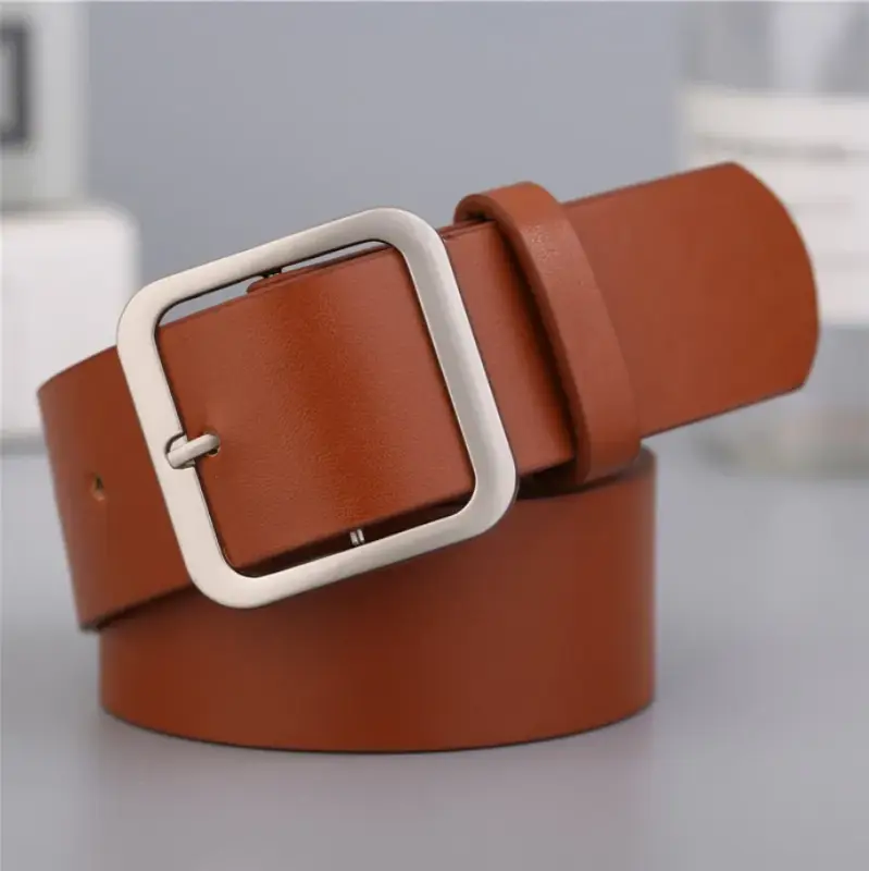 Ремень оранжевый с серебряной пряжкой 100 см