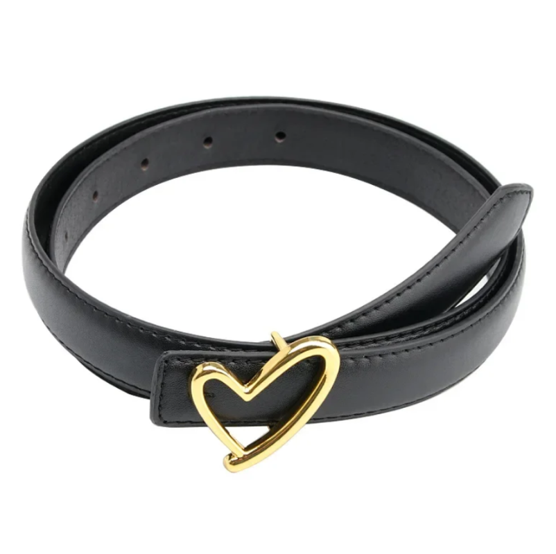 Ремень женский с пряжкой в форме сердца 95 см