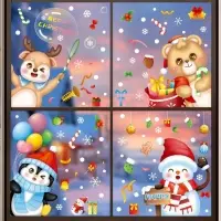 Наклейки на окно Новогодние набор малый