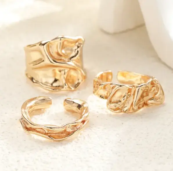 Набор колец old money бижутерия золотистые