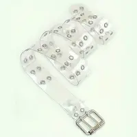 Ремень прозрачный с серебряной пряжкой 110 см