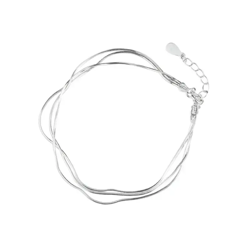 Браслет из трёх цепей серебристый