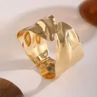 Браслет манжета крупный золотистый