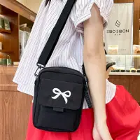 Сумка кросс-боди с бантиком черная