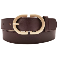 Ремень женский коричневый с золотой пряжкой 95 см