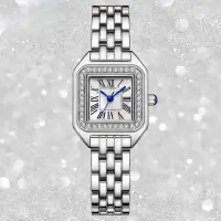 Часы женские наручные со стразами кварцевые серебристые